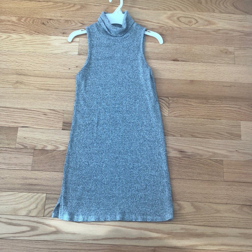 Grey turtle neck knitted dress